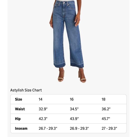 Astylish Women's High Waisted Wide Leg Straight Leg Jeans Zimbaplatinum Denim - Picture 4 of 4